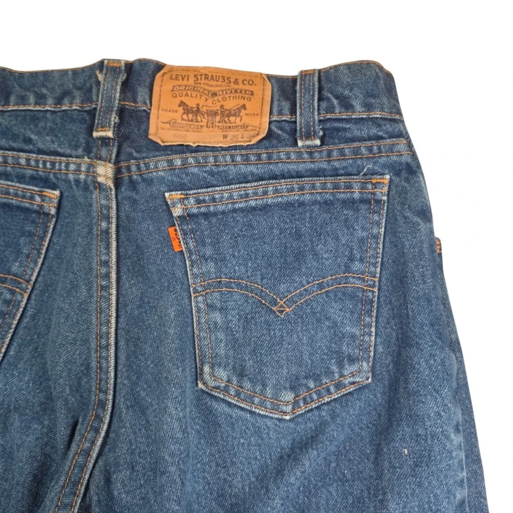 Vintage Levis 505 Orange Tab Jeans Mens 29 Made USA Straight Blue Denim 28x30